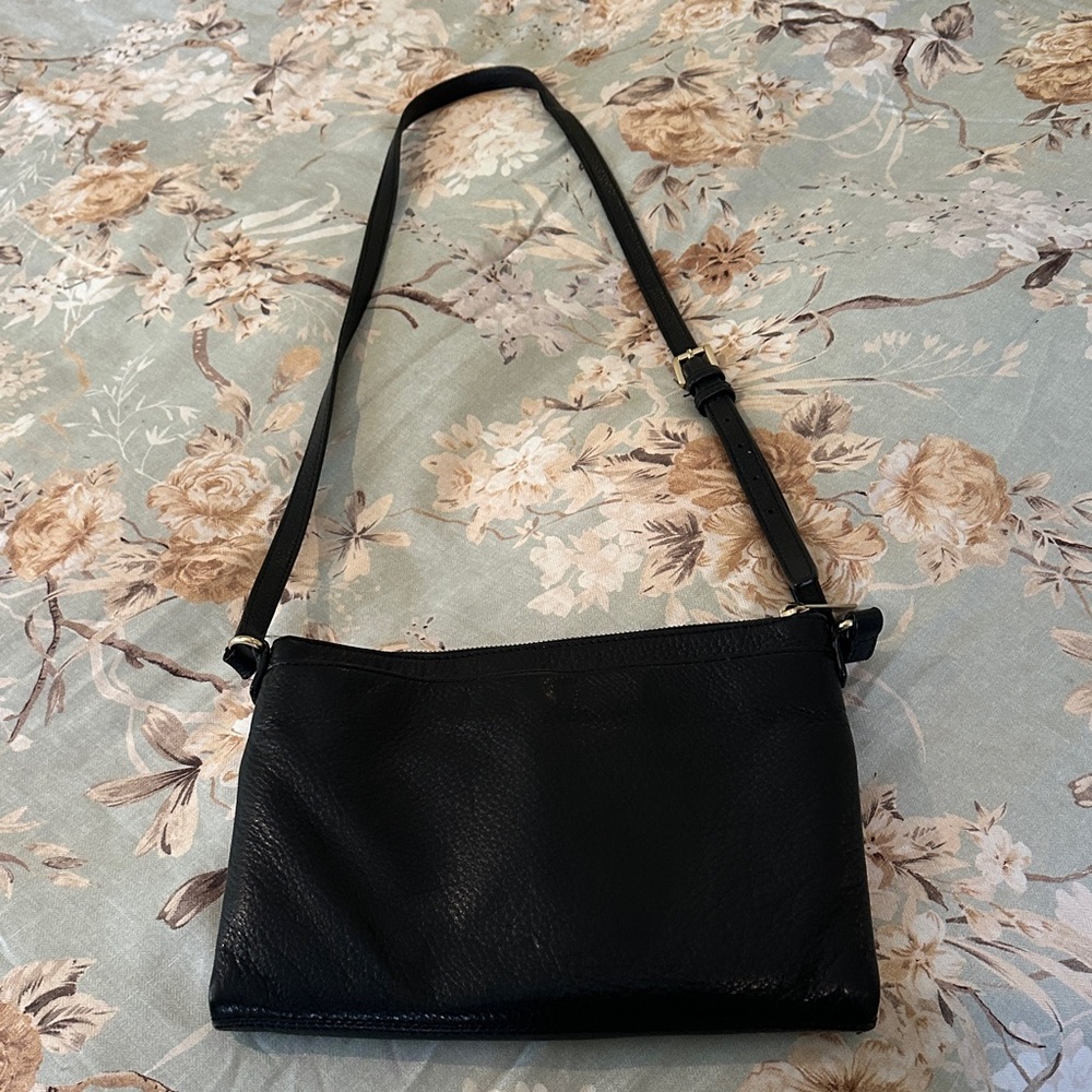 Michael Kors Black Leather Crossbody with Gold Hardware - Picture 3 of 6